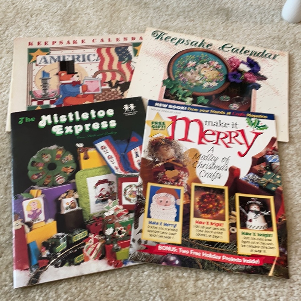 Lot of 4 cross stitch pattern sets